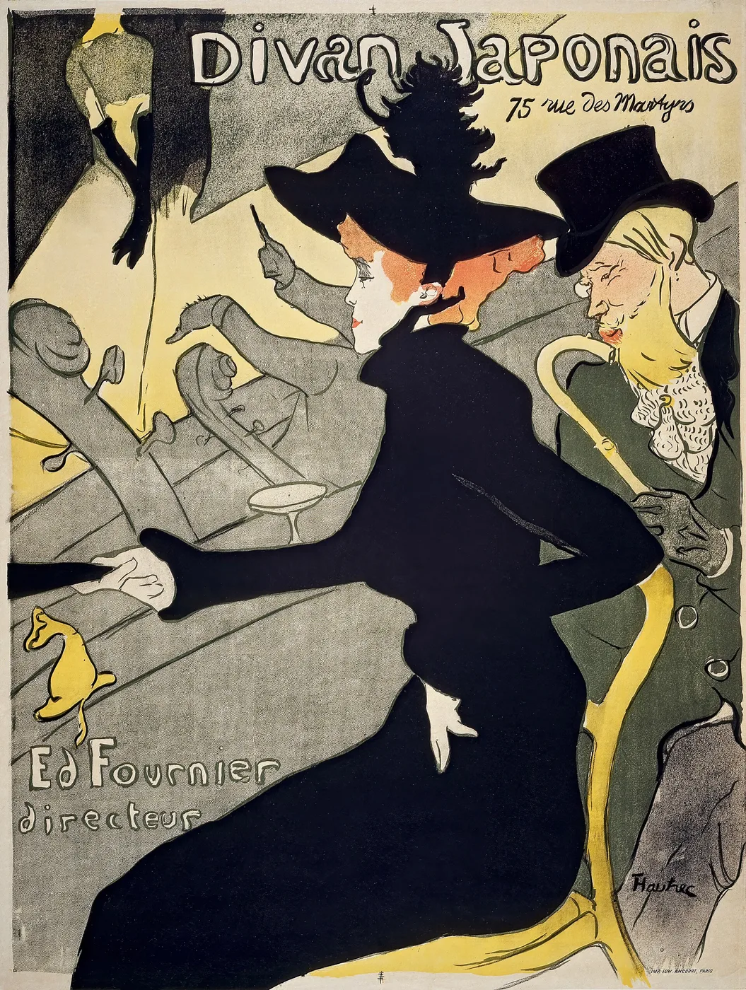 Afiche del cabaret Le Divan Japonais, litografía de Toulouse-Lautrec, 1893