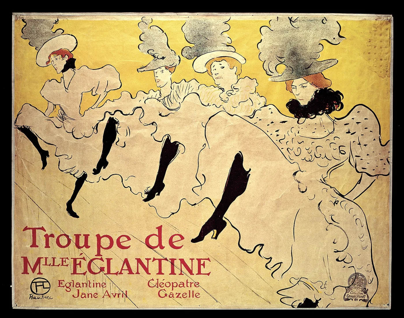 Afiche de la troupe de baile de Mademoiselle Églantine, Toulouse-Lautrec, 1896
