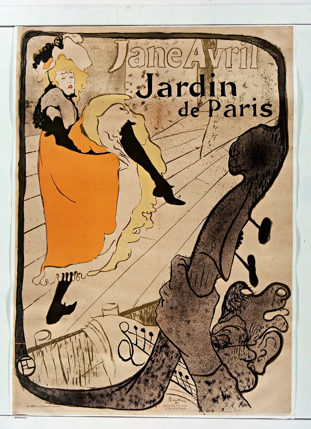 Afiche de la bailarina Jane Avril, litografía de Toulouse-Lautrec, 1893