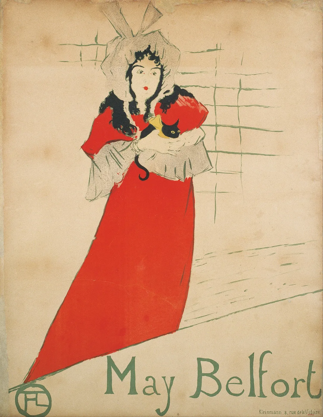Afiche de la cantante May Belfort con su gato, Toulouse-Lautrec, 1895
