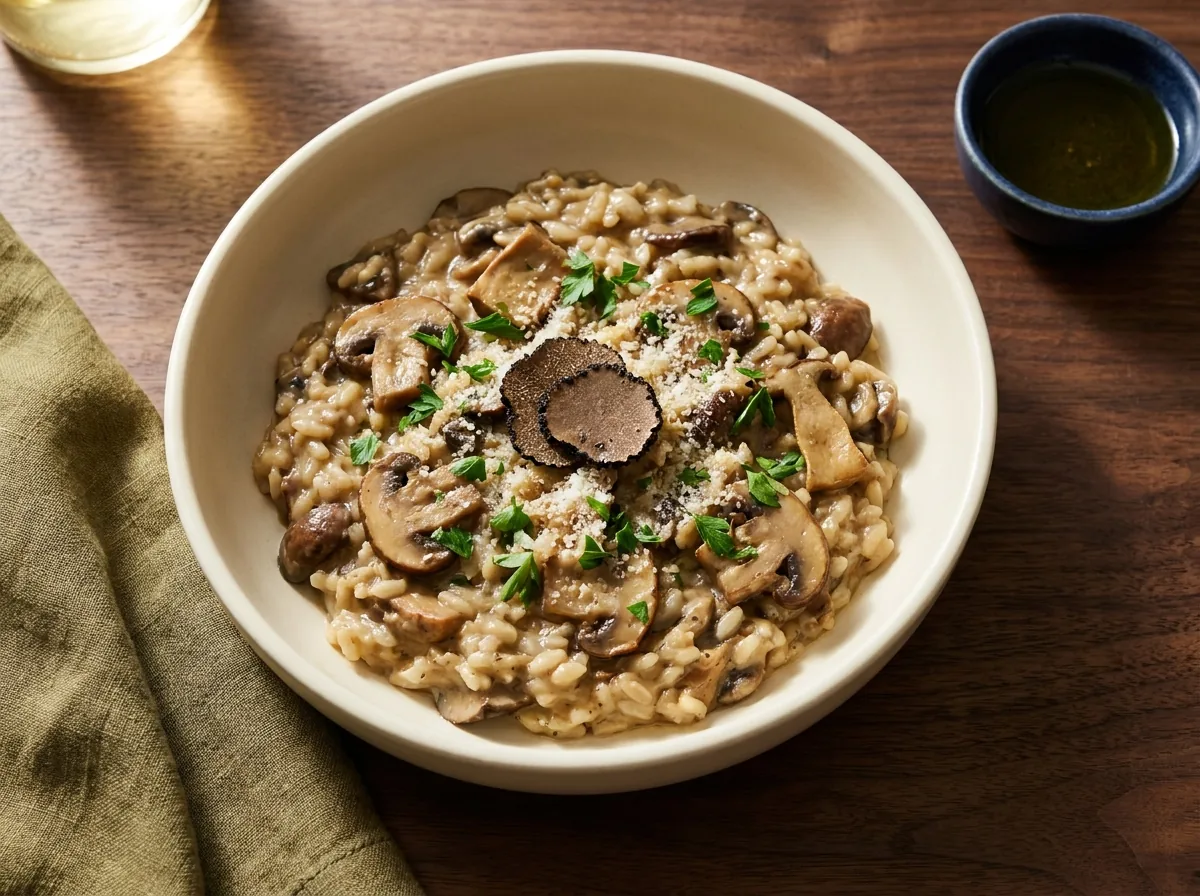 Risotto al funghi con porcini y trufa, especialidad de la casa