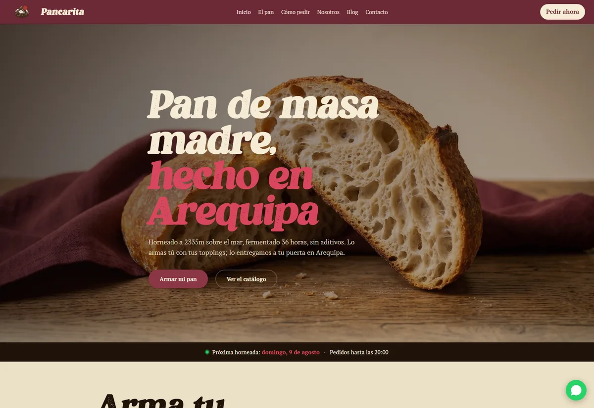 Captura del sitio de Pancarita